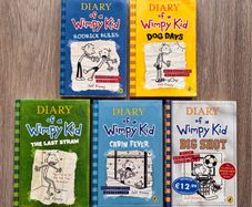 Diary of a Wimpy Kid Book Bundle - 5 Books - 3 Hardback