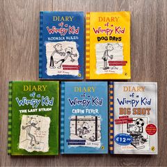 Diary of a Wimpy Kid Book Bundle - 5 Books - 3 Hardback