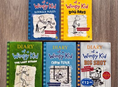 Diary of a Wimpy Kid Book Bundle - 5 Books - 3 Hardback