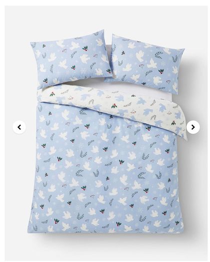 Peaceful Festive Doves Duvet Set- King Size Reversible