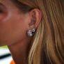 18K Recycled White Gold-Plated Riviera Radiance Braided Texture Women's Hoop Earrings Celeste Starre Image 9