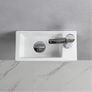 Wall Hung Basin Sink Small Cloakroom Basin Rectangle Ceramic Wash Basin (Right Hand) Image 3