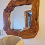 irish bog oak table lamp and mirror Image 4
