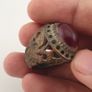 Ancient Brass Red CZ Ring  Rustic Collectible Jewellery Image 10