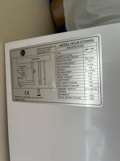 fridge/freezer Hoover brand