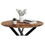 Round Dining Table Wooden 80cm Retro Kitchen Table for Dining Room, Industrial Style Rustic Brown and Black (Table Only) Image 2