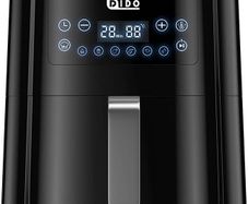 Air Fryer 5.5L with Rapid Air Circulation,1700W Air Fryers for Home Use with 60 Minute Timer&Temperature,Nonstick Basket for Healthy Oil Free & Low Fat Cooking,Black (FREE POSTAGE)
