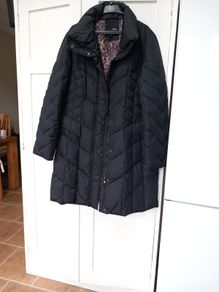 Jobis Black 3/4 Coat, Unused,Quilted Feather Filled  S 44 18