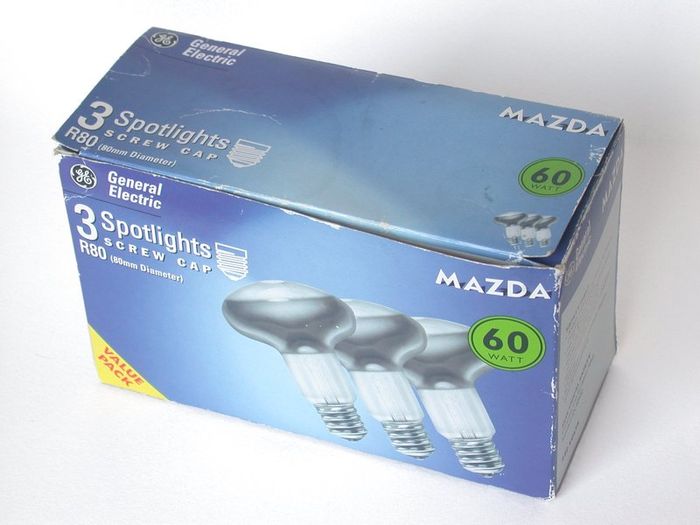 2 X General Electric Screw Cap Mazda 60W R80 Spotlights