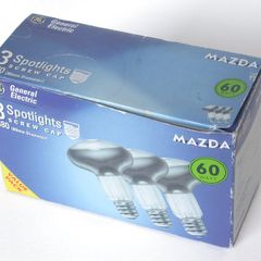 2 X General Electric Screw Cap Mazda 60W R80 Spotlights
