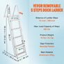 Removable Dock Ladder 5 Steps, 350 lbs Load Capacity, Pontoon Boat Ladder with 4'' Wide Step Image 2
