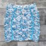 Oh Polly UK12 Blue Floral Ruched Mini Skirt Y2K Bodycon Mesh Image 3
