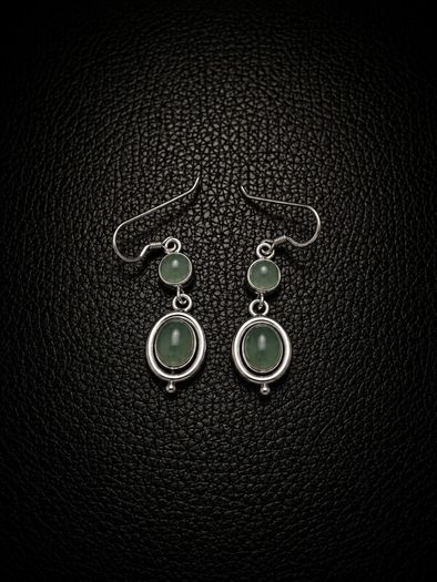 Vintage 925 Sterling Silver & Amazonite Earrings