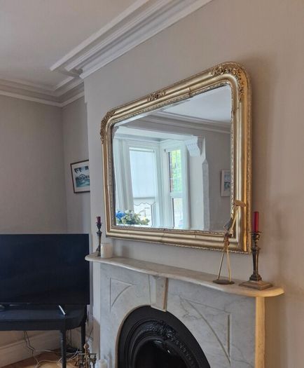 Large Ornate Gold Fireplace Mirror Vintage Style 130cm