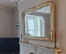 Large Ornate Gold Fireplace Mirror Vintage Style 130cm