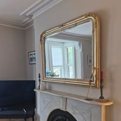 Large Ornate Gold Fireplace Mirror Vintage Style 130cm