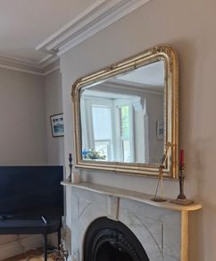 Large Ornate Gold Fireplace Mirror Vintage Style 130cm