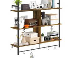 Three-Tier Floating Shelf - Brown/Black