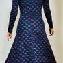 Hobbs london midi alone fit and flare dress with dog print navy autumnal chic Image 2