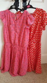 Girls Next Coral Dress & New Red Primark Dress