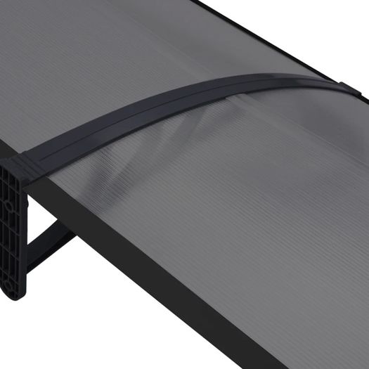 Door Canopy Black 240x80 cm PC