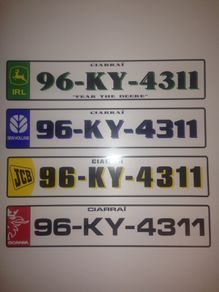 Number plates for tractors, trucks, cars etc.