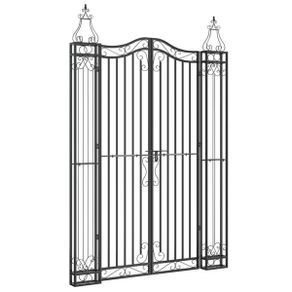 Garden Gate Black 121x8x180 cm Wrought Iron