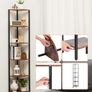 6 Tier Corner Shelf with LED Light Metal Frame Wooden Shelves Storage Organizer Rack Image 6