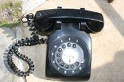 Antique 1940's Art Deco Monophone Telephone Black Bakelite Rotary Dial Phone