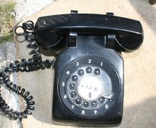 Antique 1940's Art Deco Monophone Telephone Black Bakelite Rotary Dial Phone