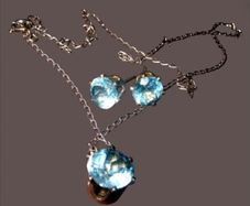 Pristine Vintage Hallmarked Silver/Topaz Trilogy