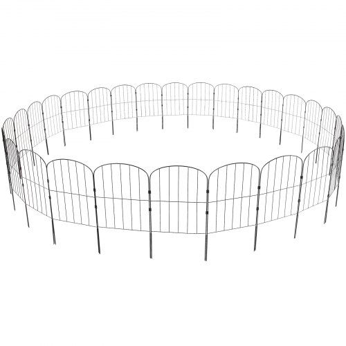 Garden Fence, No Dig Fence 61 cm (H)x 33 cm(L) Animal Barrier Fence, Underground Decorative Garden Fencing with 5.1 cm Spike Spacing, Metal Dog Fence for the Yard and Outdoor Patio, 28 Pack