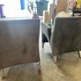 Pair of Designer Oaken Suede Lounge Chairs Ideal Image 9