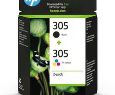 305 Black/Tri-color Original Ink Printer Cartridges Combo (X4D37AE) - Works with: HP DeskJet 1110/2130/3630, ENVY 4520,451X, OfficeJet 3830/3831/4650,52XX