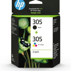 305 Black/Tri-color Original Ink Printer Cartridges Combo (X4D37AE) - Works with: HP DeskJet 1110/2130/3630, ENVY 4520,451X, OfficeJet 3830/3831/4650,52XX