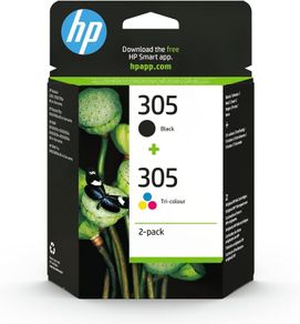 305 Black/Tri-color Original Ink Printer Cartridges Combo (X4D37AE) - Works with: HP DeskJet 1110/2130/3630, ENVY 4520,451X, OfficeJet 3830/3831/4650,52XX