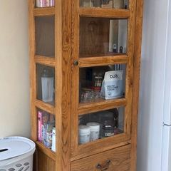 Solid Oak Display Cabinet
