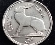 Ireland - 1968 - Irish 3d - 3 Pence - Hare - KM.12a - UNC - [2698]