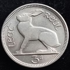 Ireland - 1968 - Irish 3d - 3 Pence - Hare - KM.12a - UNC - [2698]