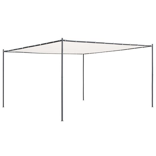 Gazebo with Flat Roof 4x4x2.4 m White 180 g/m.sqr