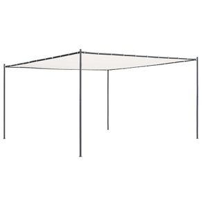Gazebo with Flat Roof 4x4x2.4 m White 180 g/m.sqr