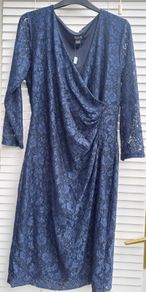 Navy lace wrap dress size 16