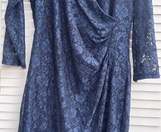 Navy lace wrap dress size 16