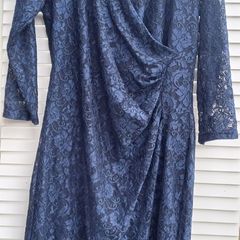 Navy lace wrap dress size 16