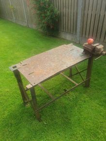 Old Vice (seized/not working) and small Welding Table (very heavy)