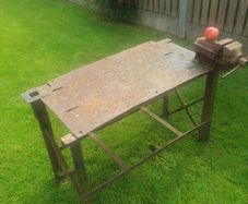 Old Vice (seized/not working) and small Welding Table (very heavy)