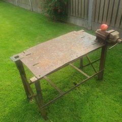 Old Vice (seized/not working) and small Welding Table (very heavy)