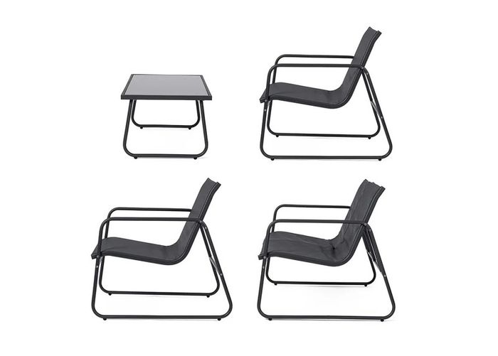 Malibu Retreat Garden Sofa Set 4 Piece Outdoor Patio Furniture with Glass Table