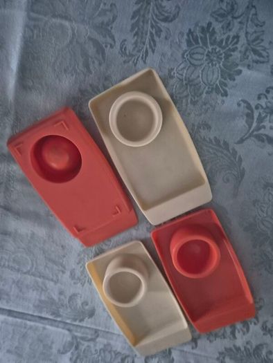 Vintage 1970s Retro Mid Century breakfast boiled egg/toast trays originals