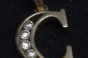 Vintage Sheffield 9ct Gold Letter C Pendant Fully Hallmarked